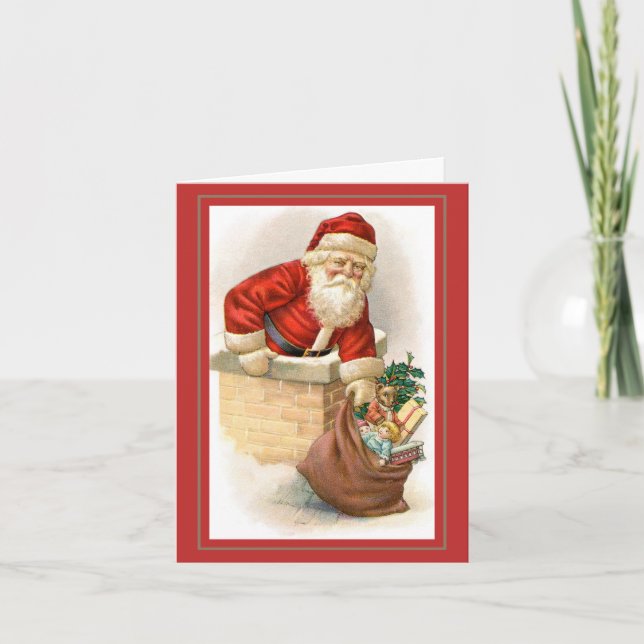 Traditional Santa Clause Christmas Holiday Card (Front)