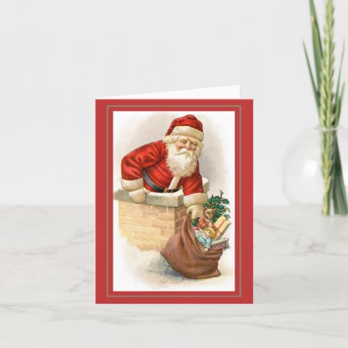 Traditional Santa Clause Christmas Holiday Card