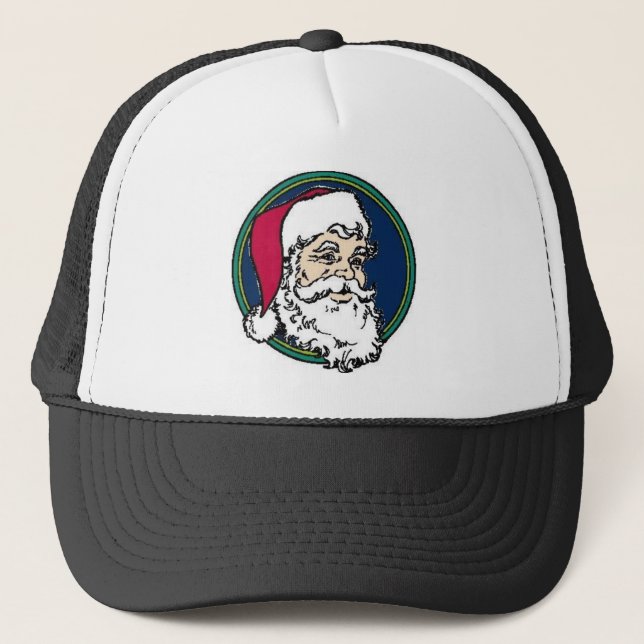 Traditional Santa Face Trucker Hat (Front)