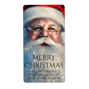 Traditional Santa Merry Christmas Address Label