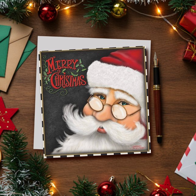 Traditional Santa Merry Christmas Holiday Card (Creator Uploaded)