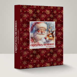 Traditional Santa Rudolph Xmas Family Album File 3 Ring Binder