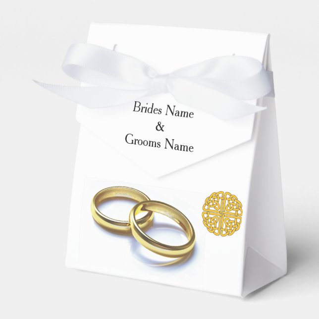 Traditional Scottish and Celtic Wedding Ring Theme Favor Boxes (Front Side)