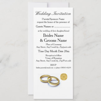 Traditional Scottish and Celtic Wedding Ring Theme Invitation