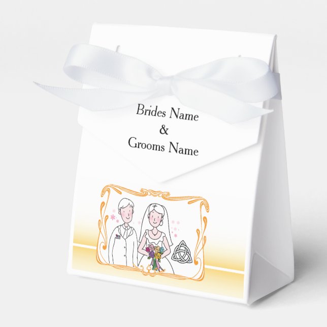 Traditional Scottish and Celtic Wedding Theme Favor Boxes (Front Side)
