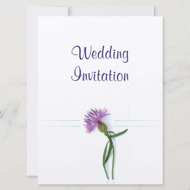 Traditional Scottish and Celtic Wedding Thistle Th Invitation (Front)