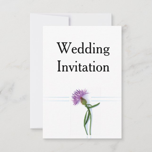 Traditional Scottish and Celtic Wedding Thistle Th Invitation (Front)