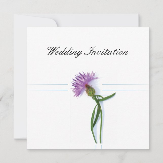 Traditional Scottish and Celtic Wedding Thistle Th Invitation (Front)
