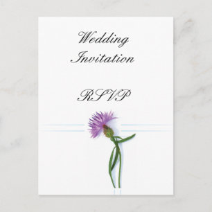 Traditional Scottish and Celtic Wedding Thistle Th Invitation Postcard