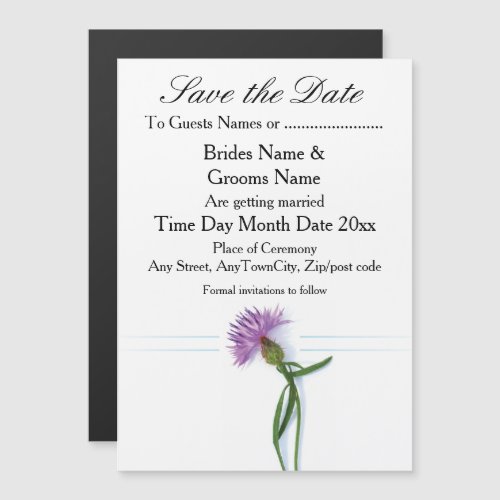 Traditional Scottish and Celtic Wedding Thistle Th Magnetic Invitation