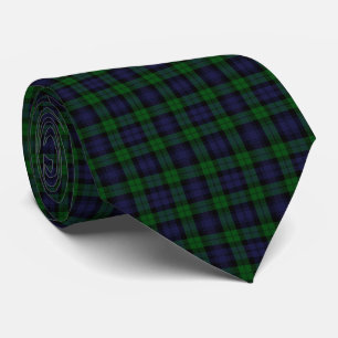 Traditional Scottish Black Watch Tartan Plaid Neck Tie