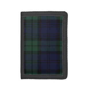 Traditional Scottish Black Watch Tartan Plaid Tri-fold Wallet