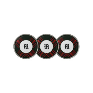 Traditional Scottish Clan Plaid Pattern Golf Ball Marker