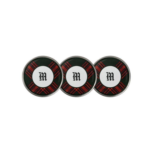 Traditional Scottish Clan Plaid Pattern Golf Ball Marker (3 Up)
