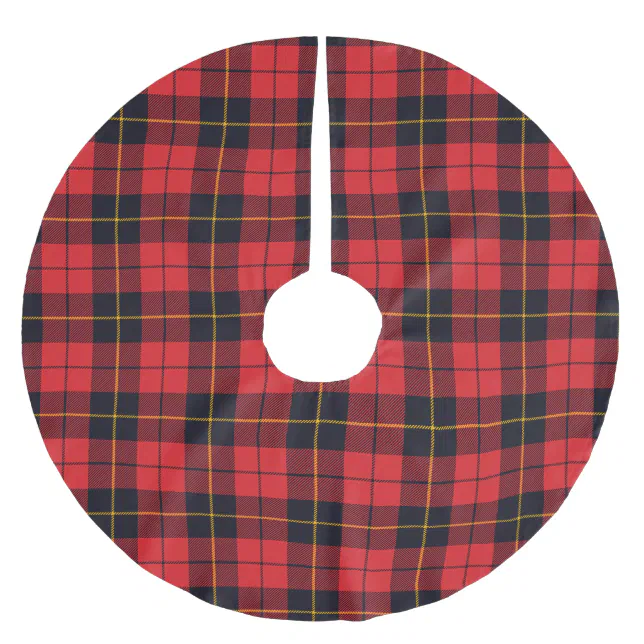 Traditional Scottish Clan Wallace Tartan Brushed Polyester Tree Skirt ...