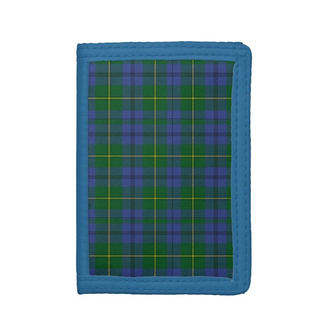 Traditional Scottish Johnston Tartan Plaid Trifold Wallet (Front Vertical)