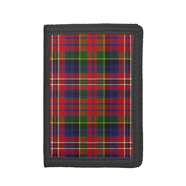 Traditional Scottish MacPherson Clan Tartan Plaid Tri-fold Wallet (Front Vertical)