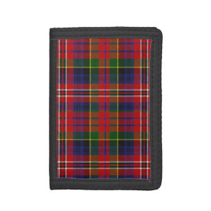 Traditional Scottish MacPherson Clan Tartan Plaid Trifold Wallet