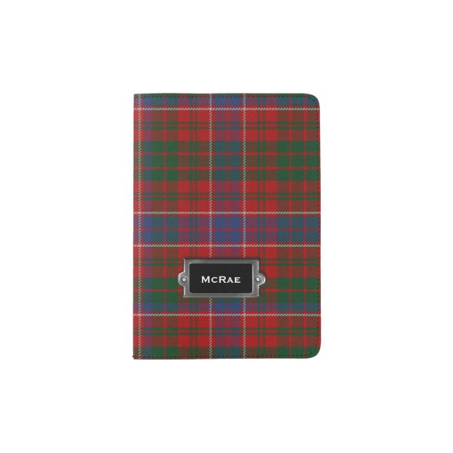 Traditional Scottish MacRae Plaid Passport Holder (Front)