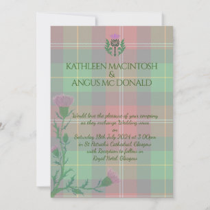 Traditional Scottish Tartan and Scotland Thistle Invitation