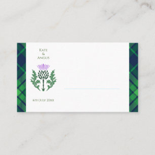 Traditional Scottish Tartan and Scotland Thistle Place Card