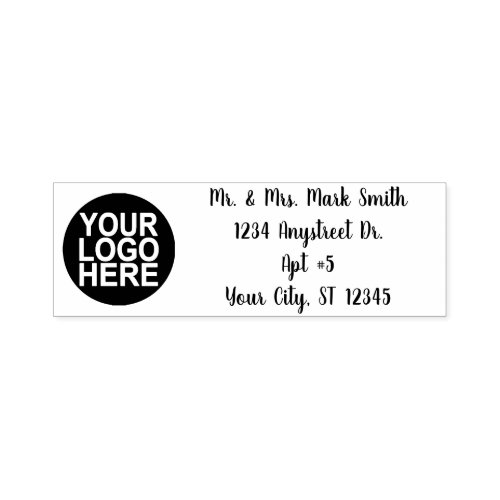 Traditional Script Custom Business 4 LineLogo Self_inking Stamp