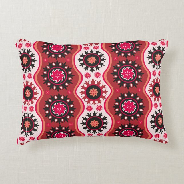 Traditional seamless oriental ornament accent pillow (Front)