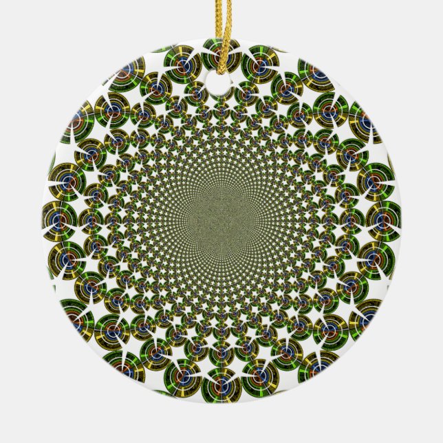 Traditional Seamless Sharks Ceramic Ornament (Front)