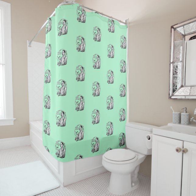 Traditional Shaver's Shower Curtain (In Situ)