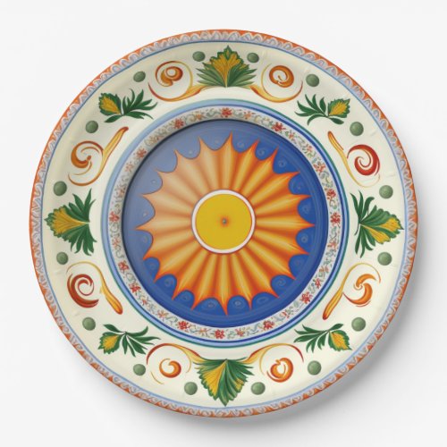 Traditional Sicilian Italian Ceramic Design Paper Plates