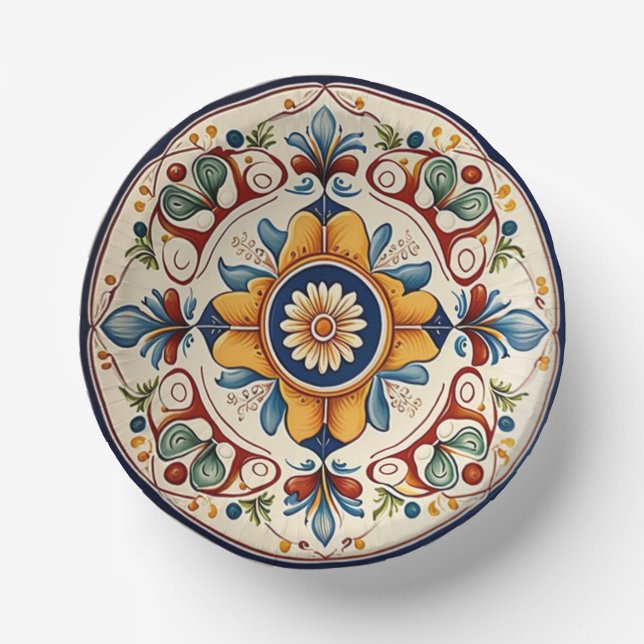 Traditional Sicilian Italian Ceramics  Paper Bowls (Front)