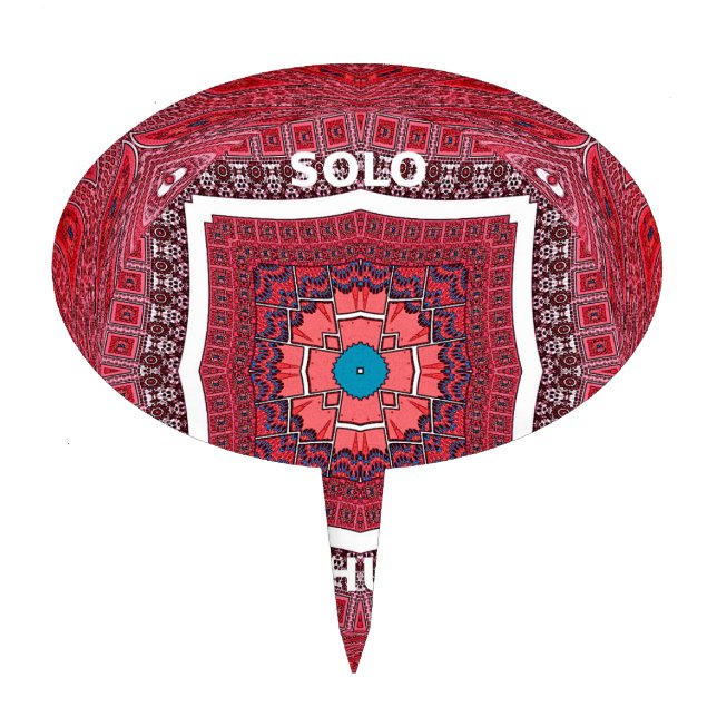 Traditional Sindhi Culture Ajrak Pattern Art Print Cake Topper (Front)