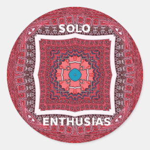 Traditional Sindhi Culture Ajrak Pattern Art Print Classic Round Sticker