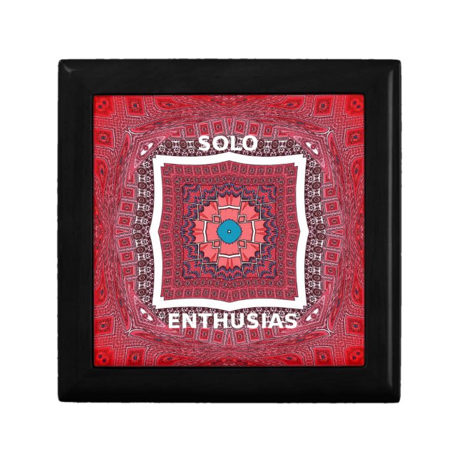 Traditional Sindhi Culture Ajrak Pattern Art Print Jewelry Box (Front)