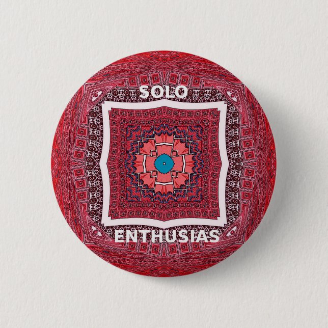 Traditional Sindhi Culture Ajrak Pattern Art Print Pinback Button (Front)