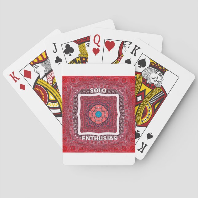 Traditional Sindhi Culture Ajrak Pattern Art Print Poker Cards (Back)