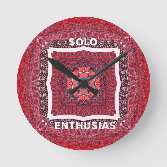 Traditional Sindhi Culture Ajrak Pattern Art Print Round Clock (Front)
