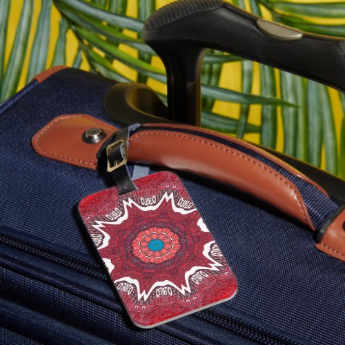 Traditional Sindhi Indus Craft Ajrak Luggage Tag