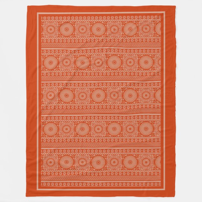 Traditional Slavic Solar Pattern Fleece Blanket (Front)