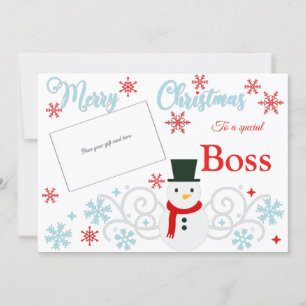 Traditional Snowman Boss Gift Card Holder