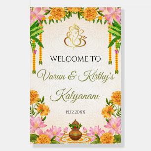 Traditional South Indian Kalyanam Welcome Sign