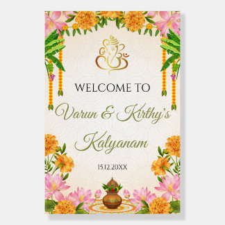 Traditional South Indian Kalyanam Welcome Sign