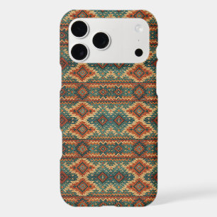 Traditional Southwestern rustic teal & brown iPhone 17 Pro Max Case