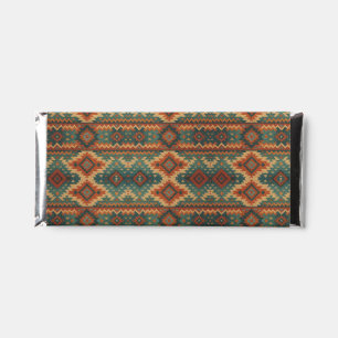 Traditional Southwestern rustic teal & brown Hershey Bar Favors