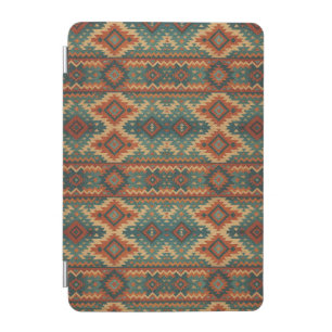 Traditional Southwestern rustic teal & brown iPad Mini Cover
