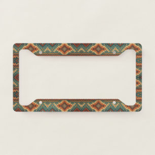 Traditional Southwestern rustic teal & brown  License Plate Frame