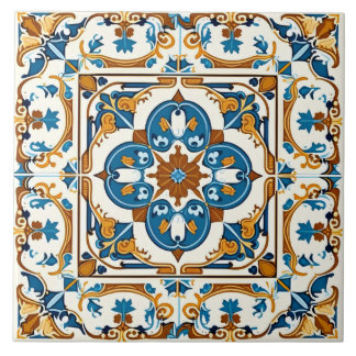 Traditional Spanish Mediterranean Decorative Ceramic Tile