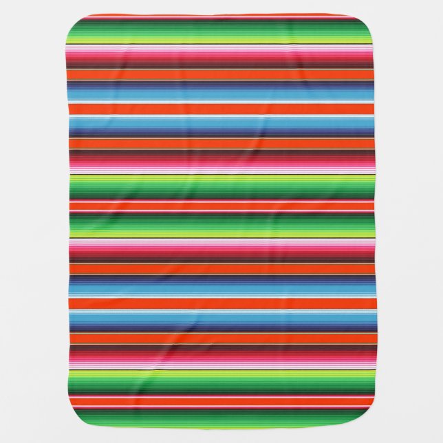 Traditional Spanish Serape Fiesta Mexican Blanket (Front)