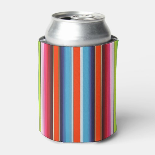 Traditional Spanish Serape Fiesta Mexican Blanket Can Cooler
