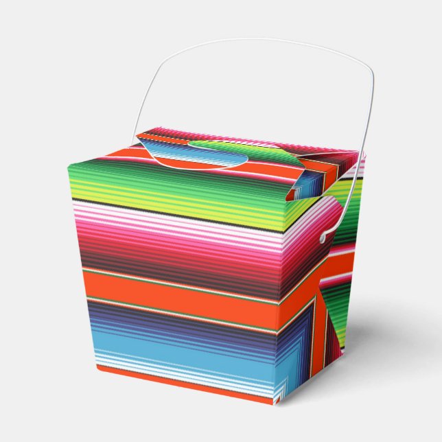 Traditional Spanish Serape Fiesta Mexican Blanket Favor Boxes (Front Side)